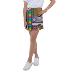 Pattern Geometric Abstract Colorful Arrows Lines Circles Triangles Kids  Tennis Skirt by Bangk1t