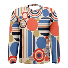 Geometric Abstract Pattern Colorful Flat Circles Decoration Men s Long Sleeve Tee