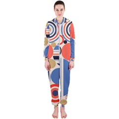 Geometric Abstract Pattern Colorful Flat Circles Decoration Hooded Jumpsuit (ladies) by Bangk1t