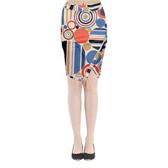 Geometric Abstract Pattern Colorful Flat Circles Decoration Midi Wrap Pencil Skirt by Bangk1t