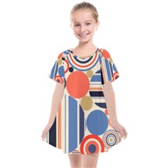 Geometric Abstract Pattern Colorful Flat Circles Decoration Kids  Smock Dress by Bangk1t