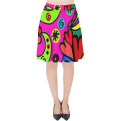 Seamless Doodle Velvet High Waist Skirt by Bangk1t