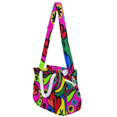 Seamless Doodle Rope Handles Shoulder Strap Bag by Bangk1t