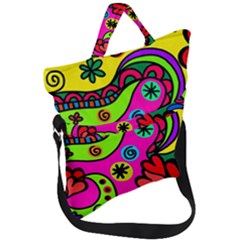 Seamless Doodle Fold Over Handle Tote Bag