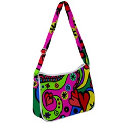 Seamless Doodle Zip Up Shoulder Bag