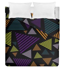 Abstract Pattern Design Various Striped Triangles Decoration Duvet Cover Double Side (queen Size) by Bangk1t