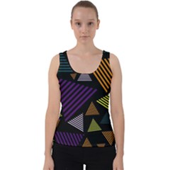 Abstract Pattern Design Various Striped Triangles Decoration Velvet Tank Top by Bangk1t