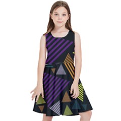 Abstract Pattern Design Various Striped Triangles Decoration Kids  Skater Dress