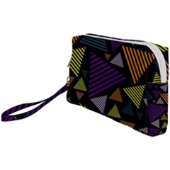 Abstract Pattern Design Various Striped Triangles Decoration Wristlet Pouch Bag (small) by Bangk1t