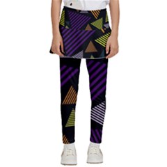 Abstract Pattern Design Various Striped Triangles Decoration Kids  Skirted Pants by Bangk1t