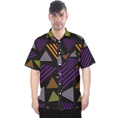 Abstract Pattern Design Various Striped Triangles Decoration Men s Hawaii Shirt