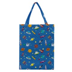 Space Rocket Solar System Pattern Classic Tote Bag by Bangk1t