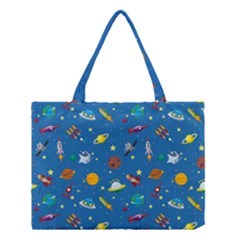 Space Rocket Solar System Pattern Medium Tote Bag