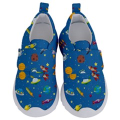 Space Rocket Solar System Pattern Kids  Velcro No Lace Shoes