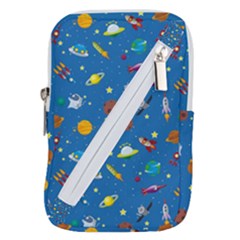 Space Rocket Solar System Pattern Belt Pouch Bag (small)