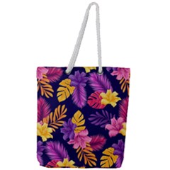 Tropical Pattern Full Print Rope Handle Tote (large) by Bangk1t