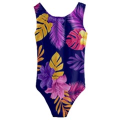 Tropical Pattern Kids  Cut-out Back One Piece Swimsuit