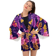 Tropical Pattern Long Sleeve Kimono