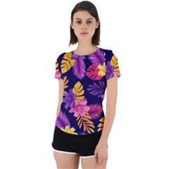 Tropical Pattern Back Cut Out Sport Tee by Bangk1t