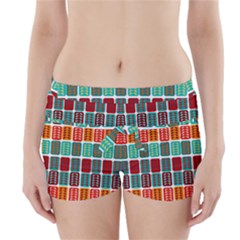 Bricks Abstract Seamless Pattern Boyleg Bikini Wrap Bottoms by Bangk1t