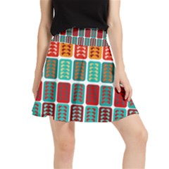 Bricks Abstract Seamless Pattern Waistband Skirt