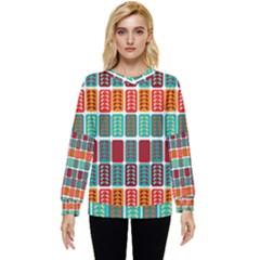 Bricks Abstract Seamless Pattern Hidden Pocket Sweatshirt