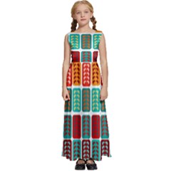 Bricks Abstract Seamless Pattern Kids  Satin Sleeveless Maxi Dress by Bangk1t