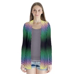 Abstract Patterns Drape Collar Cardigan