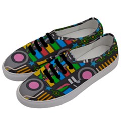 Pattern Geometric Abstract Colorful Arrow Line Circle Triangle Men s Classic Low Top Sneakers by Bangk1t