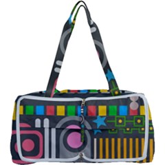 Pattern Geometric Abstract Colorful Arrow Line Circle Triangle Multi Function Bag by Bangk1t
