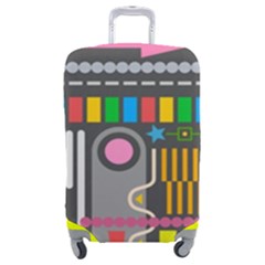 Pattern Geometric Abstract Colorful Arrow Line Circle Triangle Luggage Cover (medium) by Bangk1t