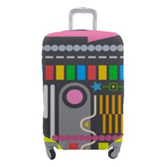 Pattern Geometric Abstract Colorful Arrow Line Circle Triangle Luggage Cover (small)