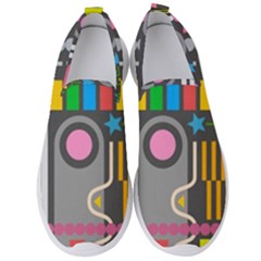 Pattern Geometric Abstract Colorful Arrow Line Circle Triangle Men s Slip On Sneakers