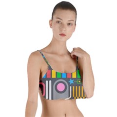 Pattern Geometric Abstract Colorful Arrow Line Circle Triangle Layered Top Bikini Top 