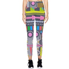 Pattern Geometric Abstract Colorful Arrow Line Circle Triangle Pocket Leggings  by Bangk1t