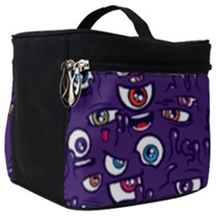 Eye Artwork Decor Eyes Pattern Purple Form Backgrounds Illustration Make Up Travel Bag (big)