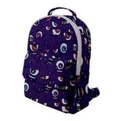 Eye Artwork Decor Eyes Pattern Purple Form Backgrounds Illustration Flap Pocket Backpack (large)
