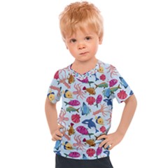 Sea Creature Themed Artwork Underwater Background Pictures Kids  Sports Tee