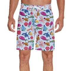 Sea Creature Themed Artwork Underwater Background Pictures Men s Beach Shorts by Bangk1t