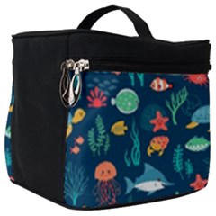 Variety Of Fish Illustration Turtle Jellyfish Art Texture Make Up Travel Bag (big) by Bangk1t