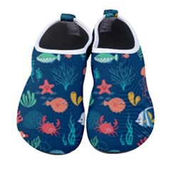 Variety Of Fish Illustration Turtle Jellyfish Art Texture Women s Sock-style Water Shoes