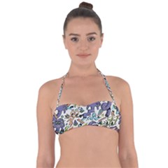 Purple Orange Green Blue Cartoon Tie Back Bikini Top by Bangk1t