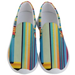 Colorful Rainbow Striped Pattern Stripes Background Men s Lightweight Slip Ons by Bangk1t