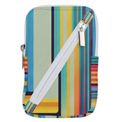 Colorful Rainbow Striped Pattern Stripes Background Belt Pouch Bag (small) by Bangk1t