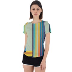 Colorful Rainbow Striped Pattern Stripes Background Back Cut Out Sport Tee by Bangk1t