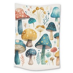 Mushroom Forest Fantasy Flower Nature Large Tapestry by Bangk1t