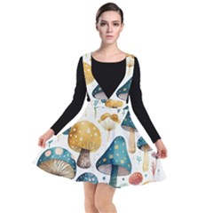 Mushroom Forest Fantasy Flower Nature Plunge Pinafore Dress