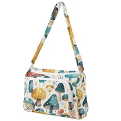 Mushroom Forest Fantasy Flower Nature Front Pocket Crossbody Bag