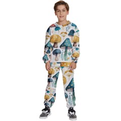 Mushroom Forest Fantasy Flower Nature Kids  Sweatshirt Set