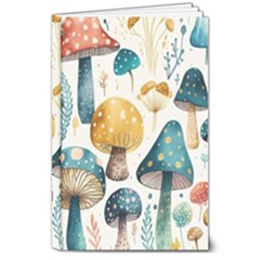 Mushroom Forest Fantasy Flower Nature 8  X 10  Hardcover Notebook